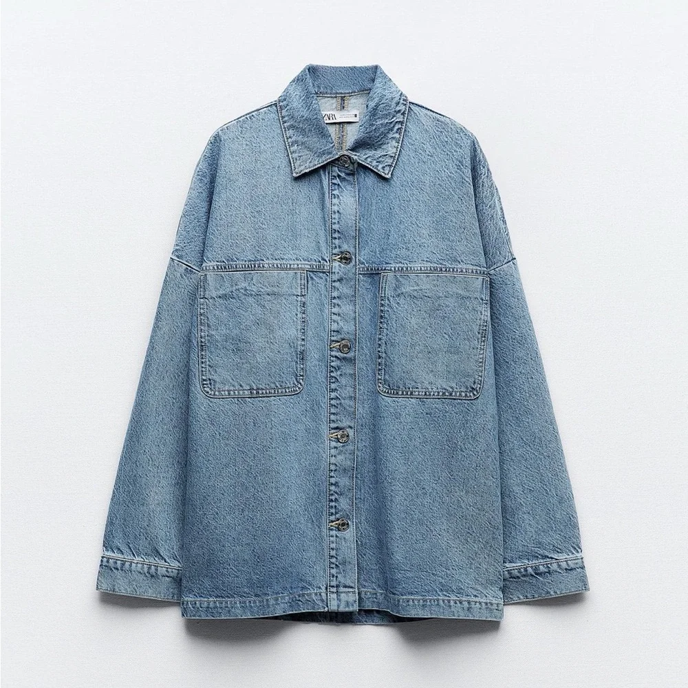 (NWT) Zara Oversized Denim Jacket - Picture 1 of 3